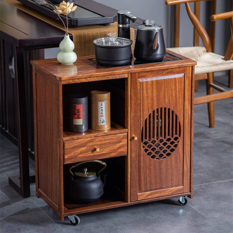 新中式茶水柜边几茶桌茶台烧水壶一体茶水置物架办公室家用茶边柜