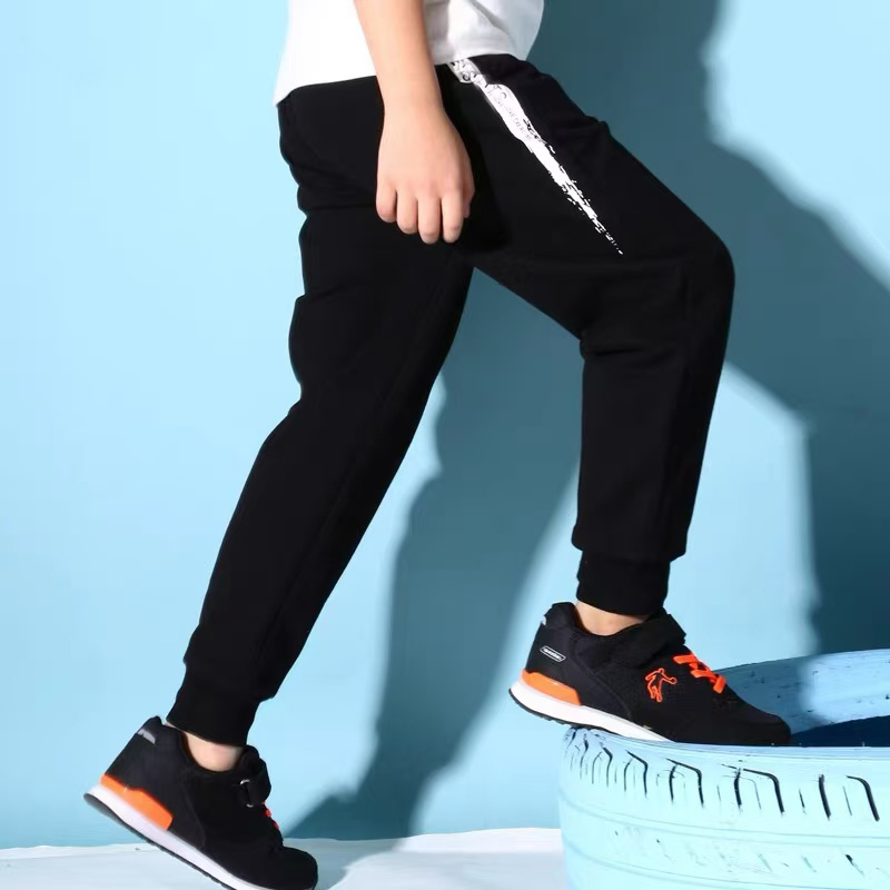 C60男女同款春秋季毛圈棉字母印花束脚显瘦运动休闲裤