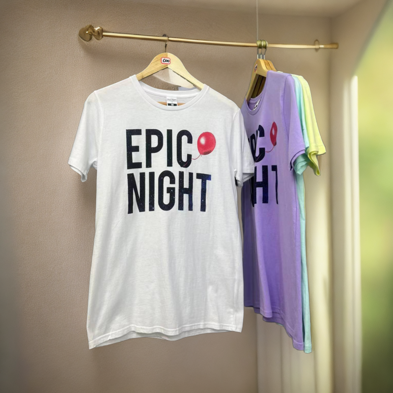 B84男女同款夏季纯棉字母印花梦想星空圆领衫