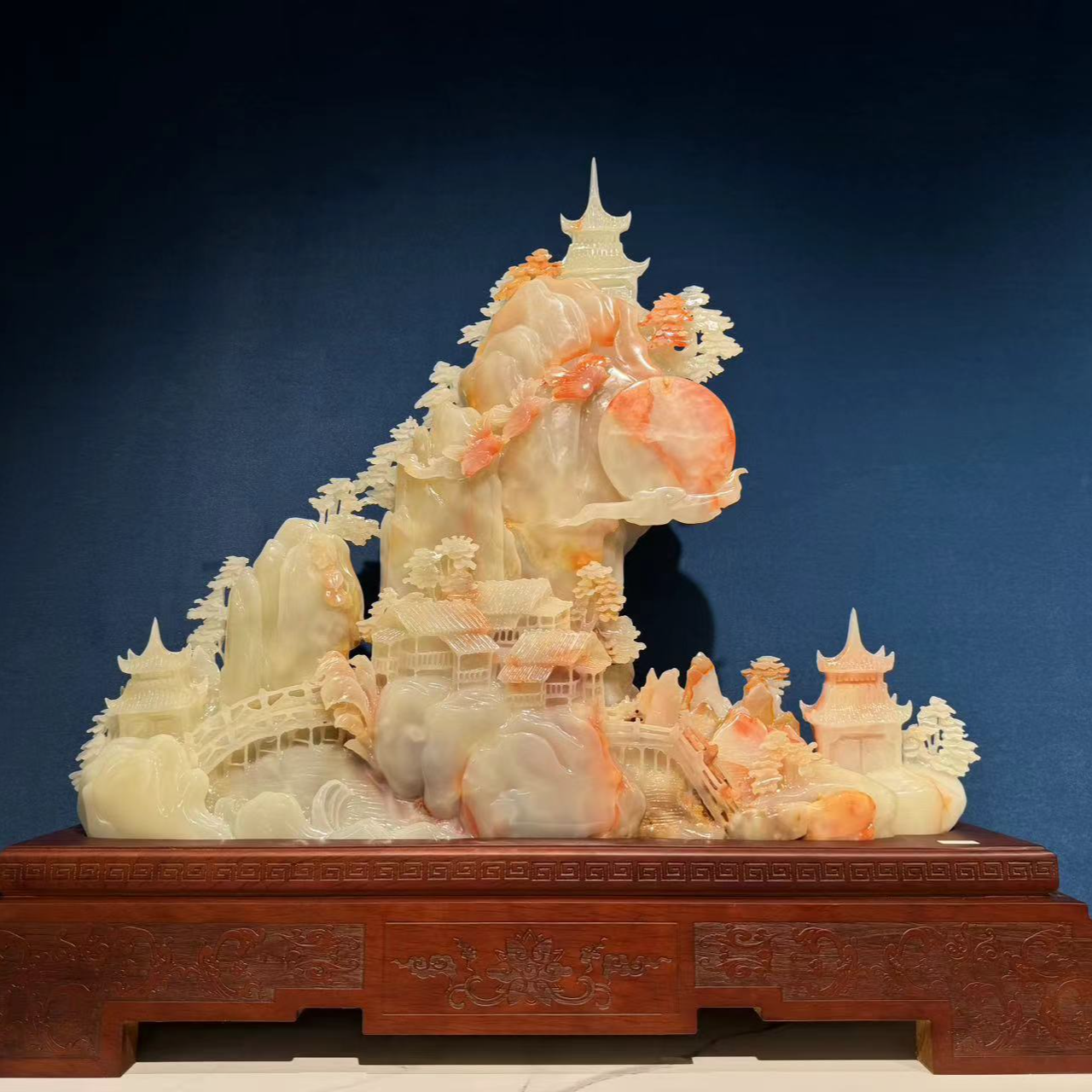 山水摆件--家居饰品乔迁公司开业办公室客厅玄关工艺品手工摆设