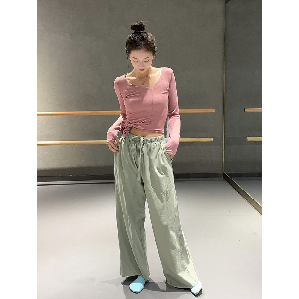 舞蹈练功裤棉男女同款现代舞古典舞中国舞形体阔腿裤直筒大腿裤