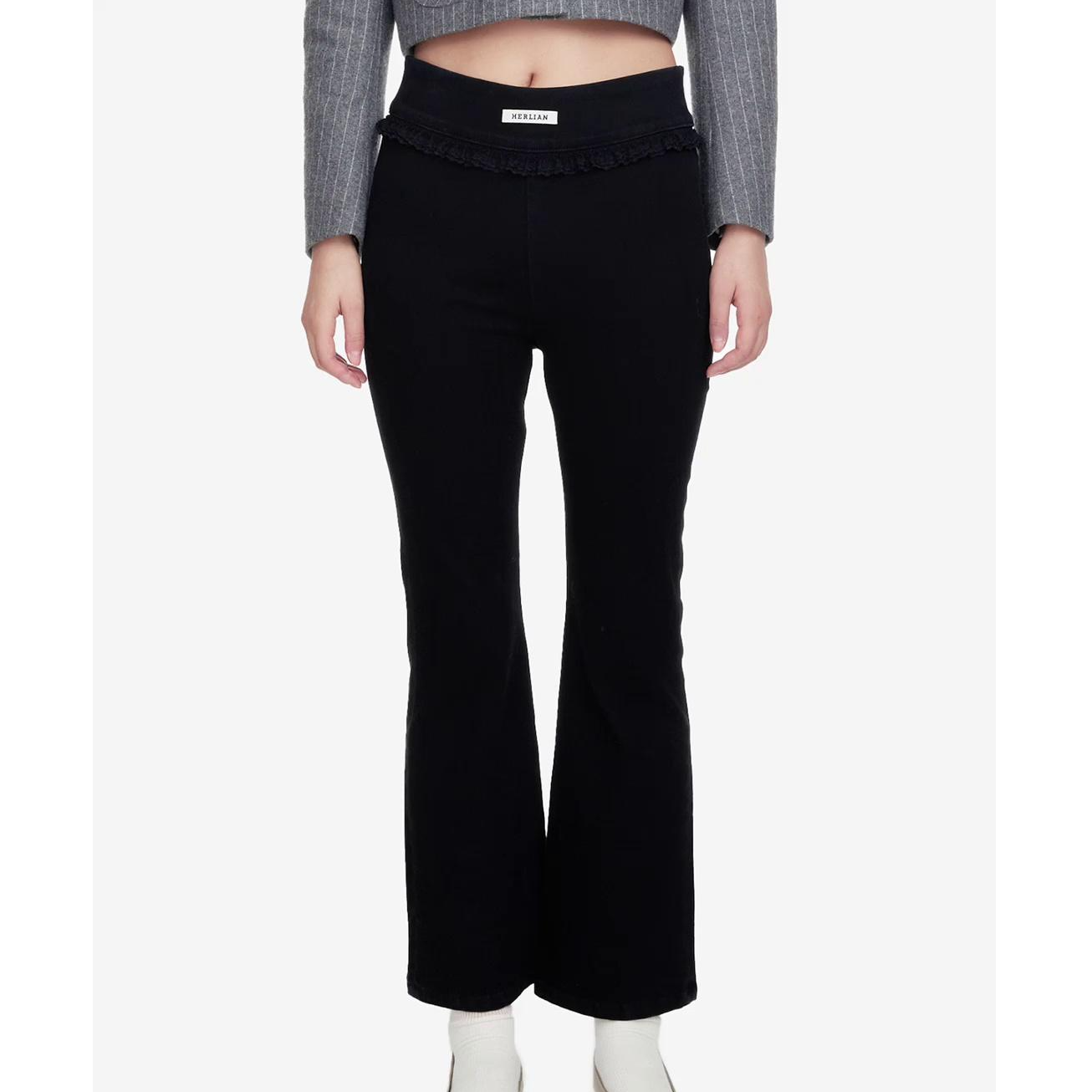CELECT买手店 HERLIAN 24年秋季新品女士微喇弹力贴标牛仔裤