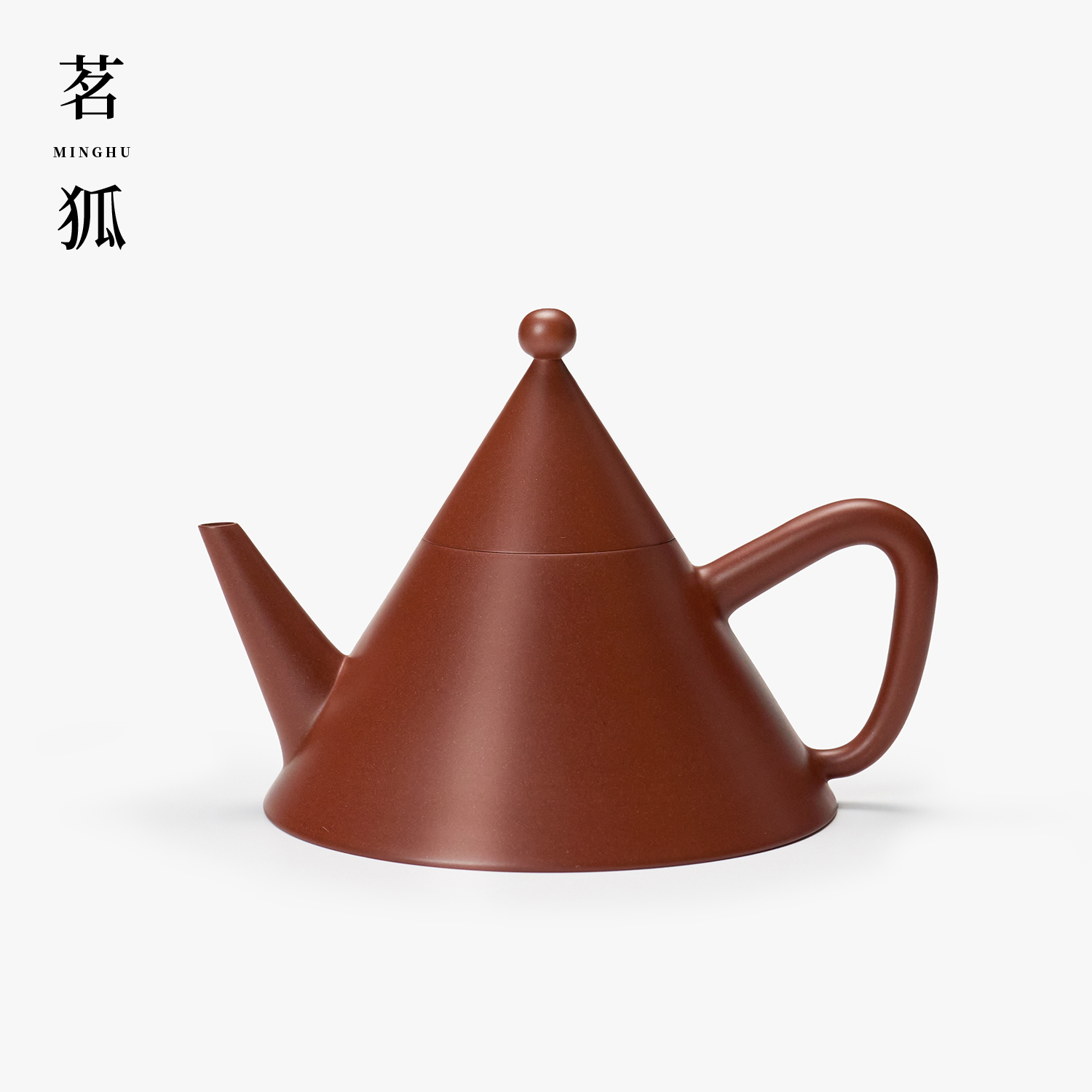 【邱桂林·贪乐】朱泥潮州手拉壶 原创金冠三角形金字塔高端茶具茶壶