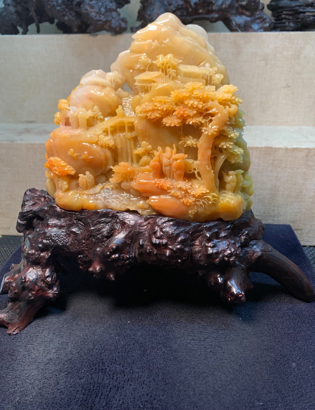 寿山石高山石老挝石北部田黄石摆件