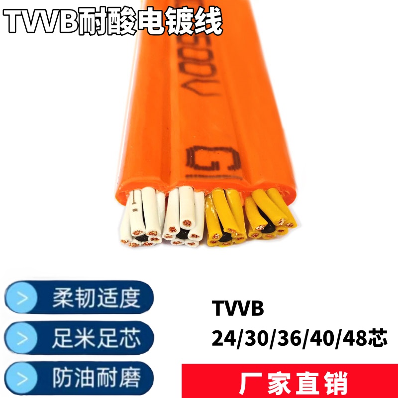 TVVB24/30/36/40/48芯耐酸电镀线厂家直销纯铜国标软线