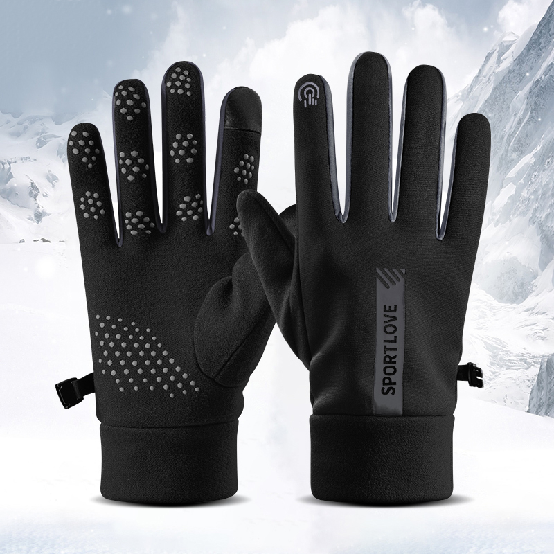 冬季骑行手套男士加绒防水风保暖运动可触屏女行车耐磨开车电动车