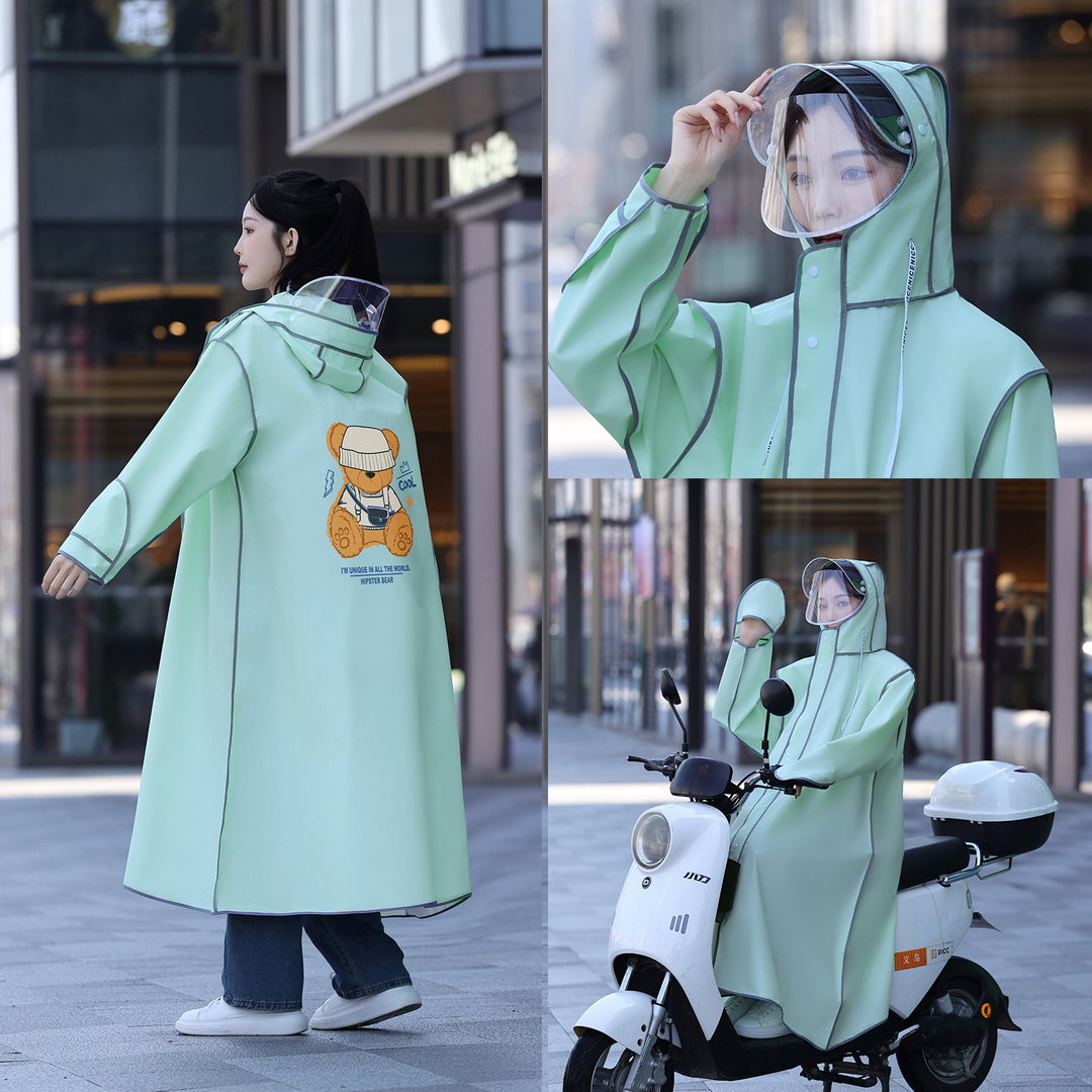 【升级款】加厚防暴雨雨衣加长遮脚双帽檐雨衣成人男女雨天必备