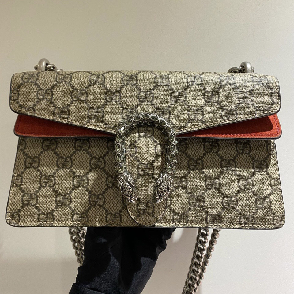 95新 GUCCI/古驰 3899873/KIKIFIFI/酒神老花钻扣包