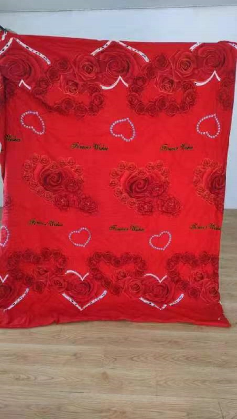 直播链接请勿私拍！婚庆床上用品单人大红色双层加厚被套结婚被罩