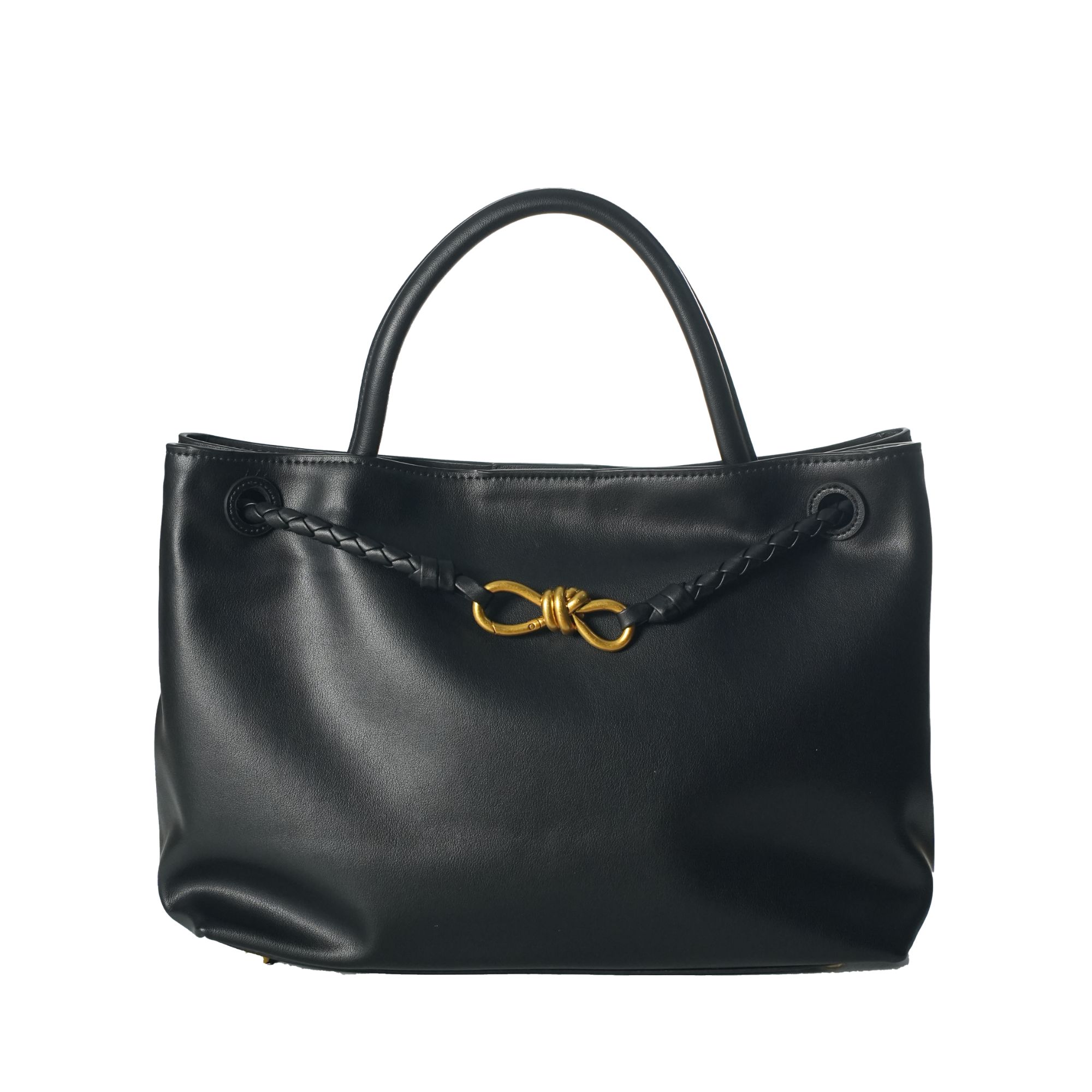 【包婆】轻奢时尚简约风百搭女士新款手提包 BV9030-中号-黑色