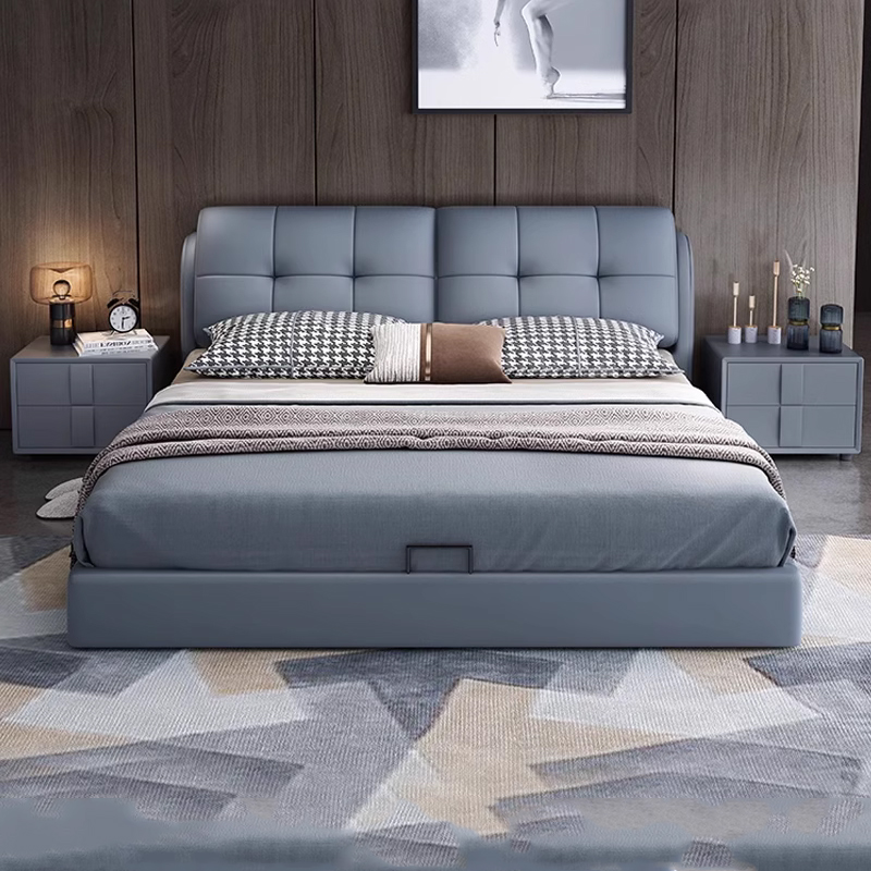 床轻奢现代简约主卧双人床高端卧室意式婚床软包床大气极简床