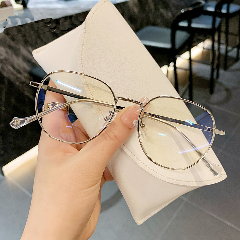 时尚多边形防蓝光平光镜女复古工艺金属星座眼镜框男配近视眼镜架