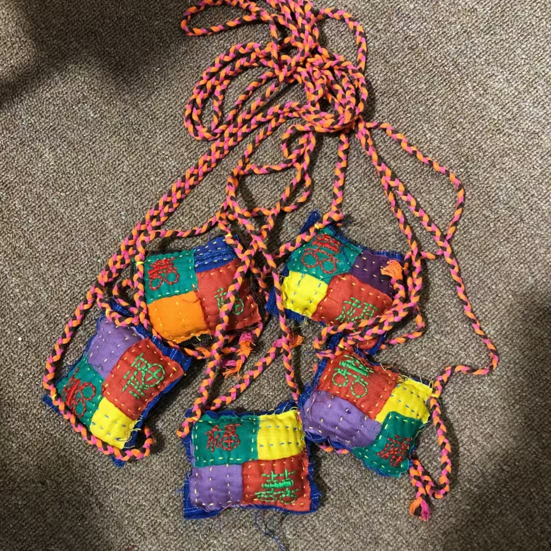 非金属布艺项链 艾草纯亚麻手工编织民族风毛衣链颈链包链腰链