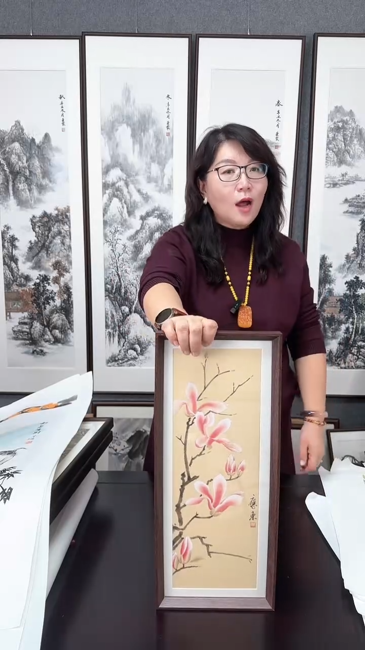 【闪购商品】绘画实木装裱 荷花