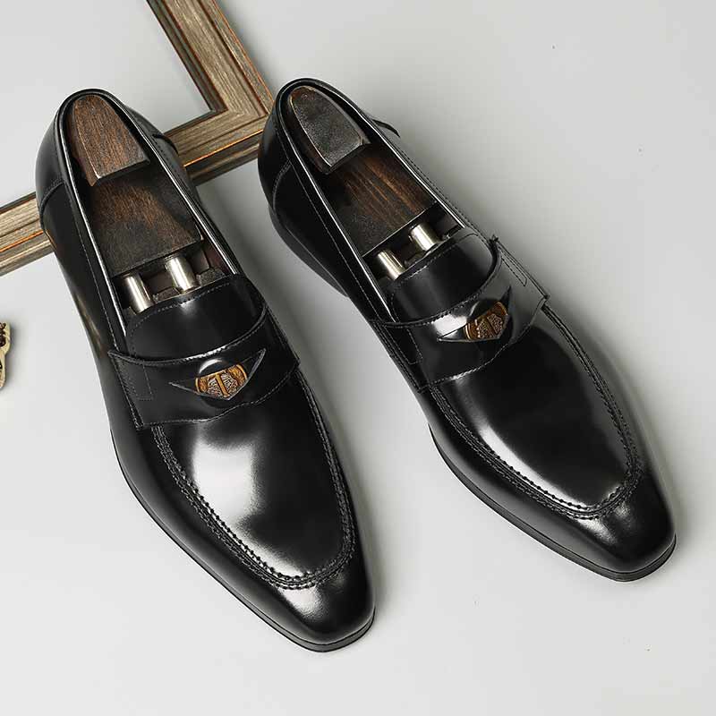 夏季新款潮流男士精选一脚蹬休闲鞋商务西装便士懒人乐福鞋开边珠