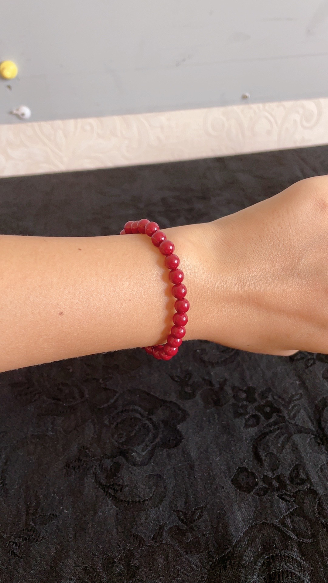 天然辰砂含辰砂工艺品单圈朱砂6mm