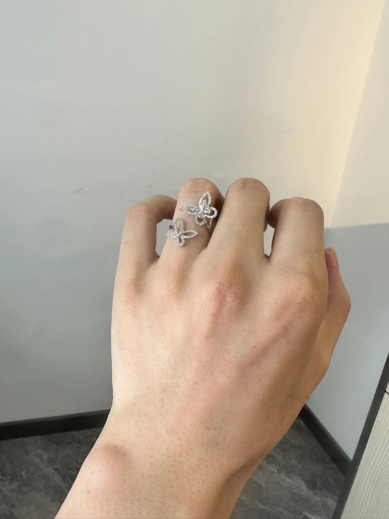 【千盟珠宝】18k 双蝴蝶戒指