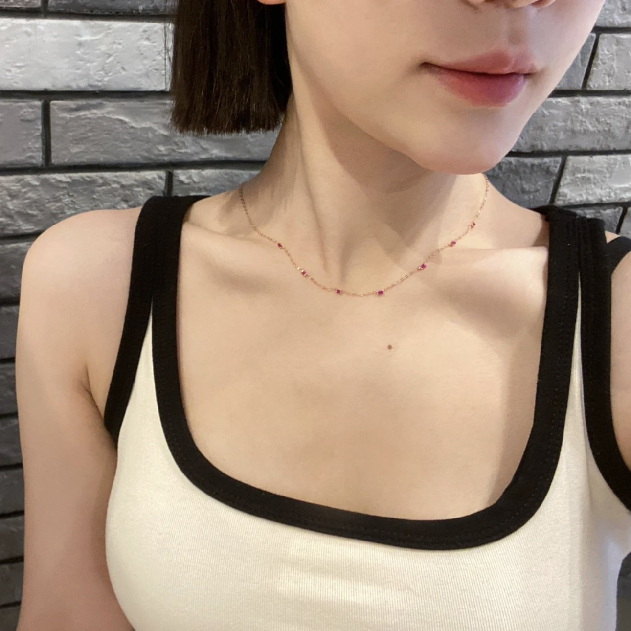 【千盟珠宝】18k金 红宝石满天星项链 ZSXL0310