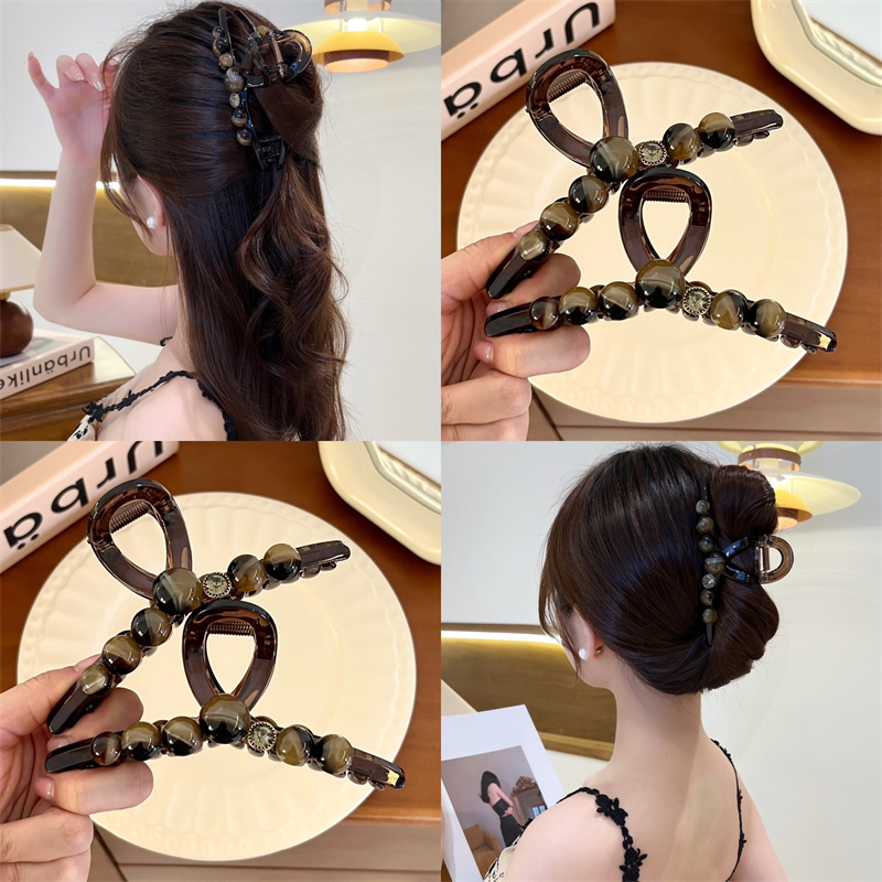 气质轻奢美拉德大号抓夹女高级感发量大后脑勺盘发鲨鱼夹发夹
