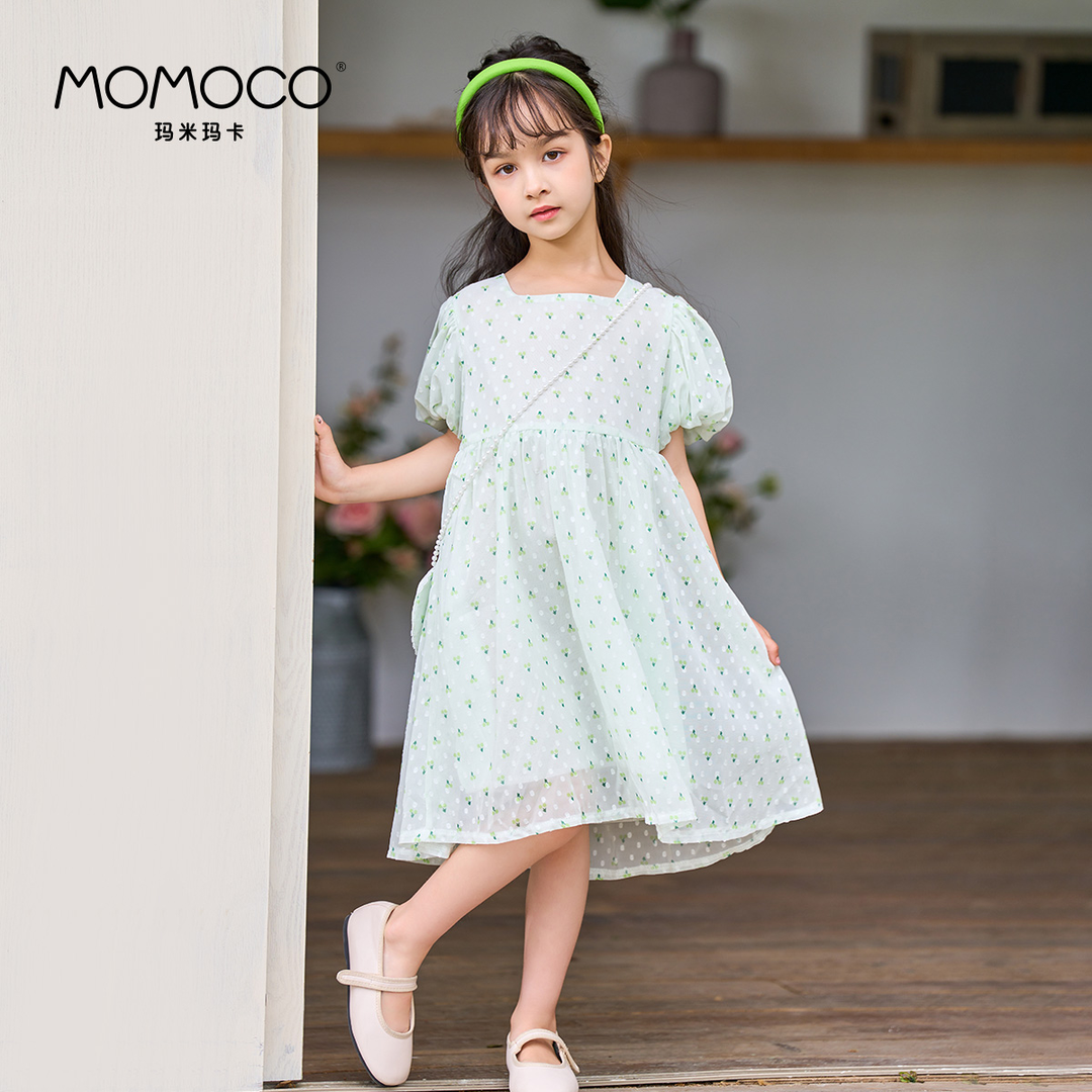 MOMOCO【香草物语】女童裙夏季时尚爱心包樱桃连衣裙76630471014