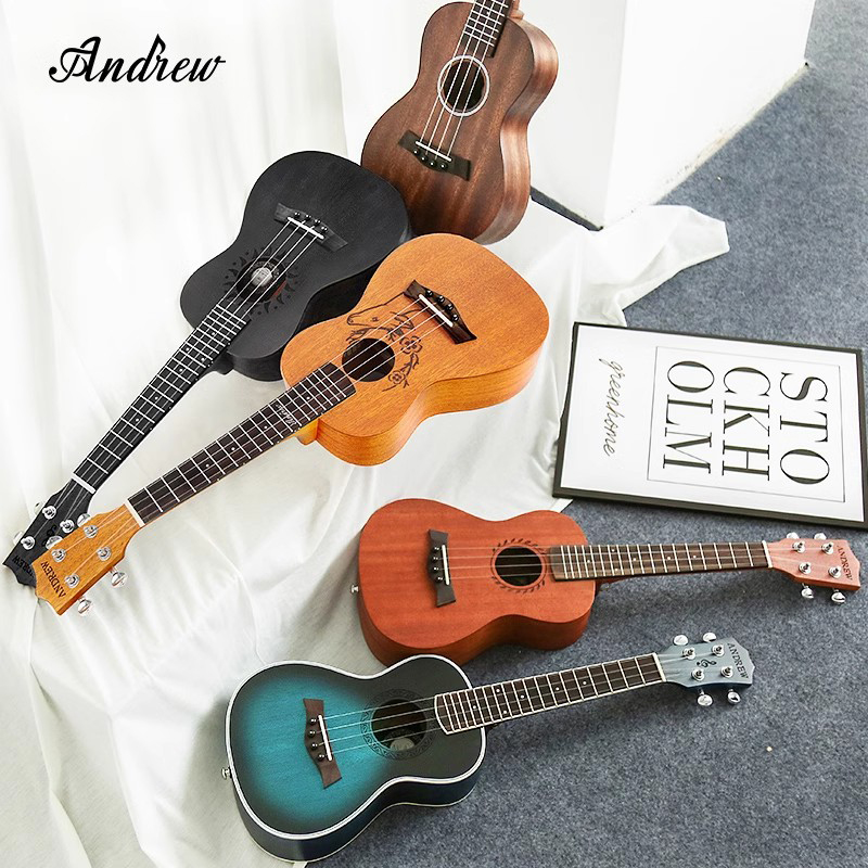 andrew/安德鲁手工新手尤克里里儿童23寸小吉他实木初学者单板琴