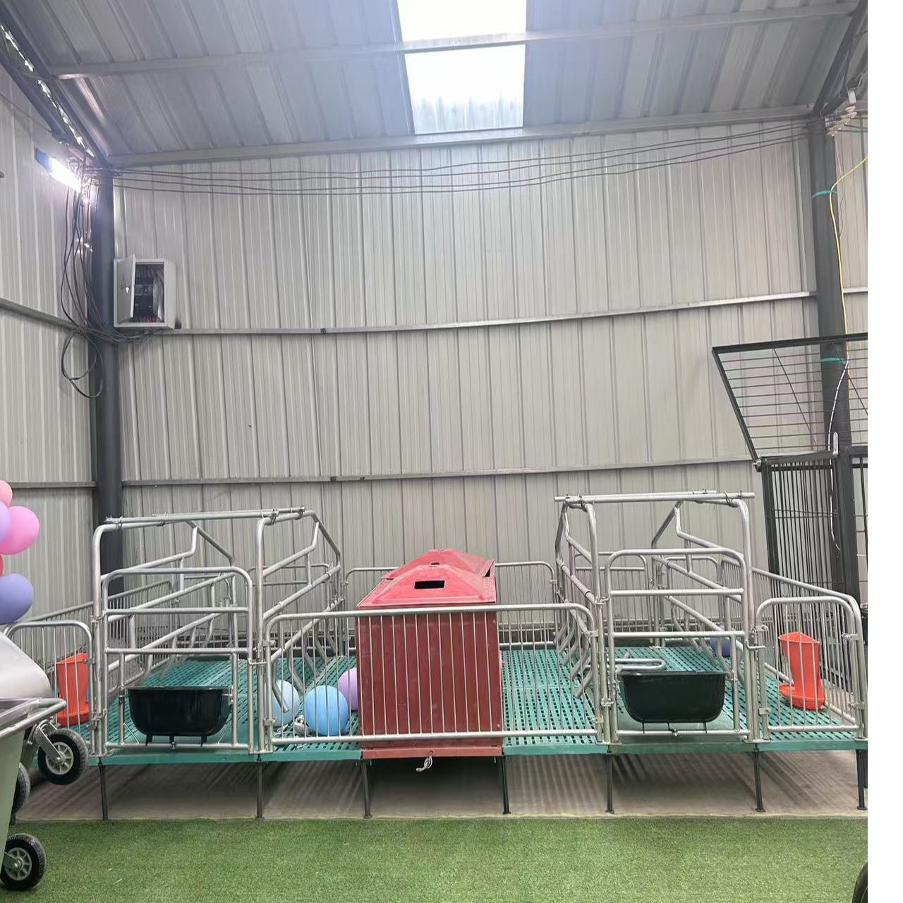 母猪产床猪用复合板整体产床限位栏保育床产保一体双体分娩床