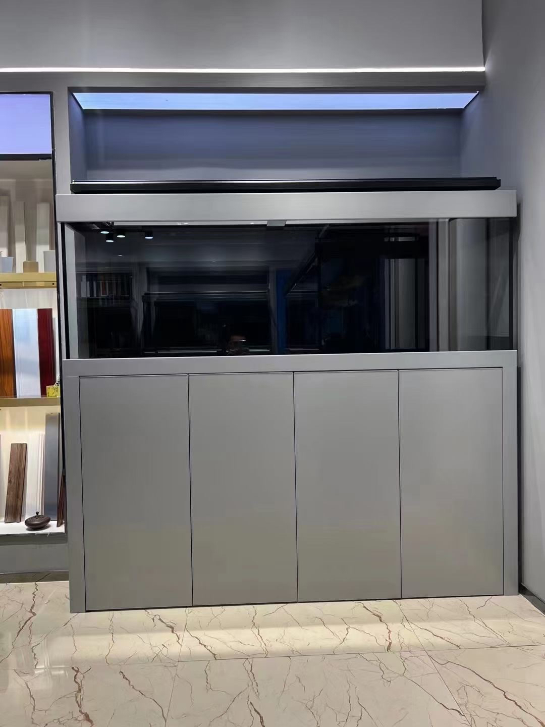 FJANXIN安信鱼缸蜂窝铝平板门大型龙鱼缸一体拉筋可定制尺寸