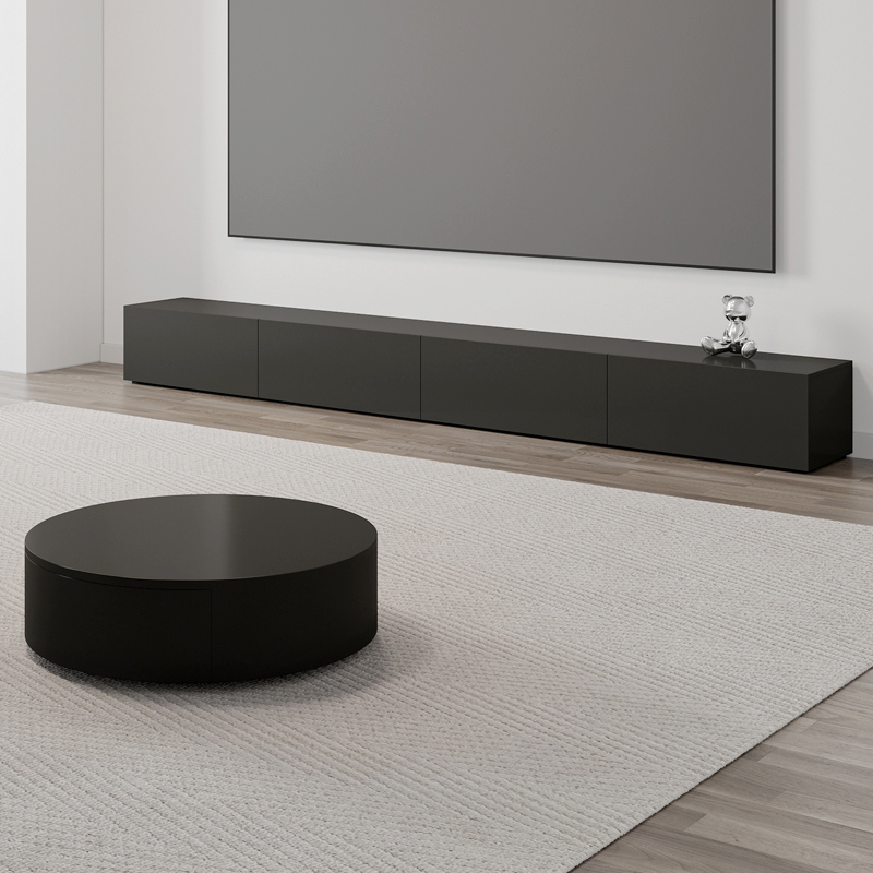 北欧高级灰客厅极简落地小户型客厅茶几组合现代简约烤漆电视机柜