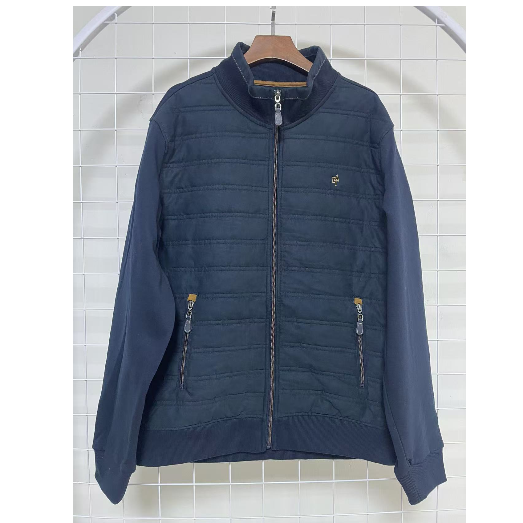 2024秋冬3M棉加绒男拼接外套主领刺绣夹克777