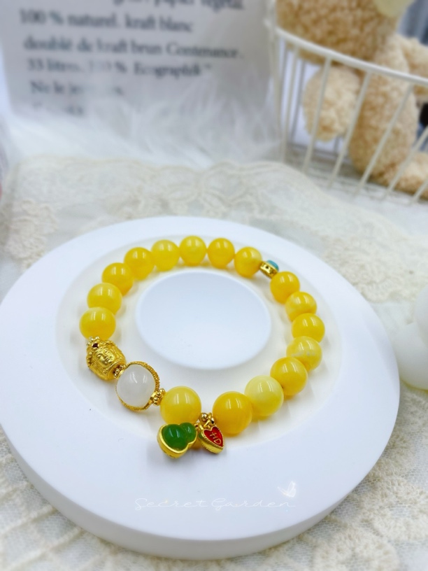 鸡油黄蜜蜡单圈DIY