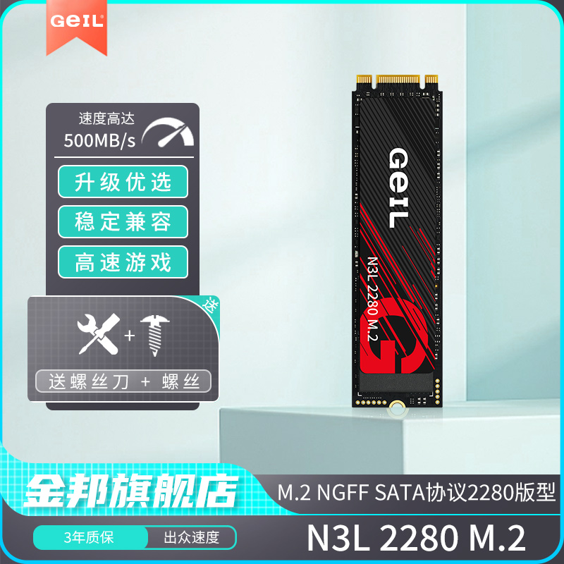 金邦N3L 1TB SSD固态硬盘M.2NGFF（SATA协议) 2280规格达人_3C数码家电 