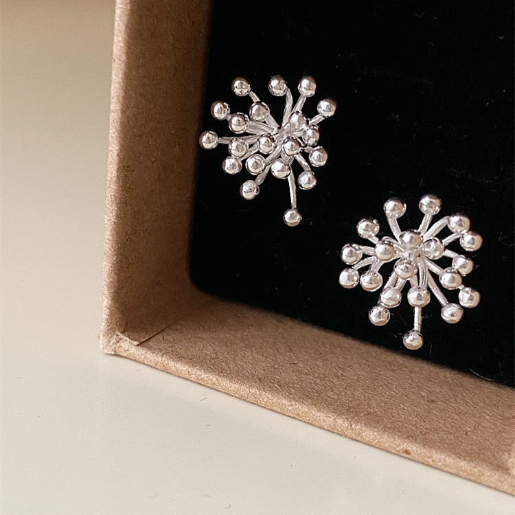 黄铜耳饰 925银针唯美烟花耳钉小众设计轻奢高级感耳环简约