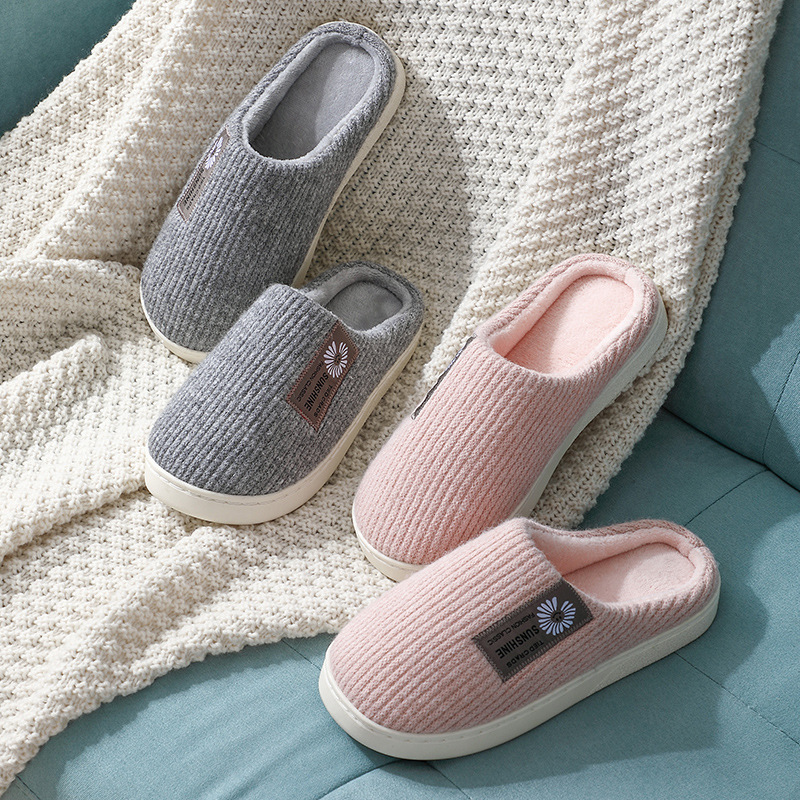 棉拖女秋冬新款毛绒保暖居家软底春秋室内加绒加厚保暖防滑棉拖鞋