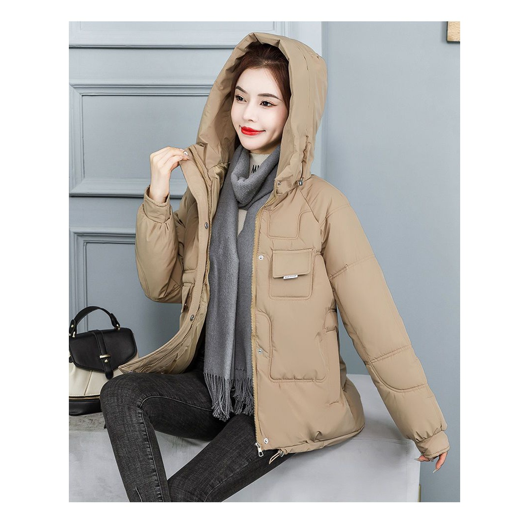 新款加厚羽绒服女2023冬季韩版连帽宽松羽绒服短款学生面/非半身