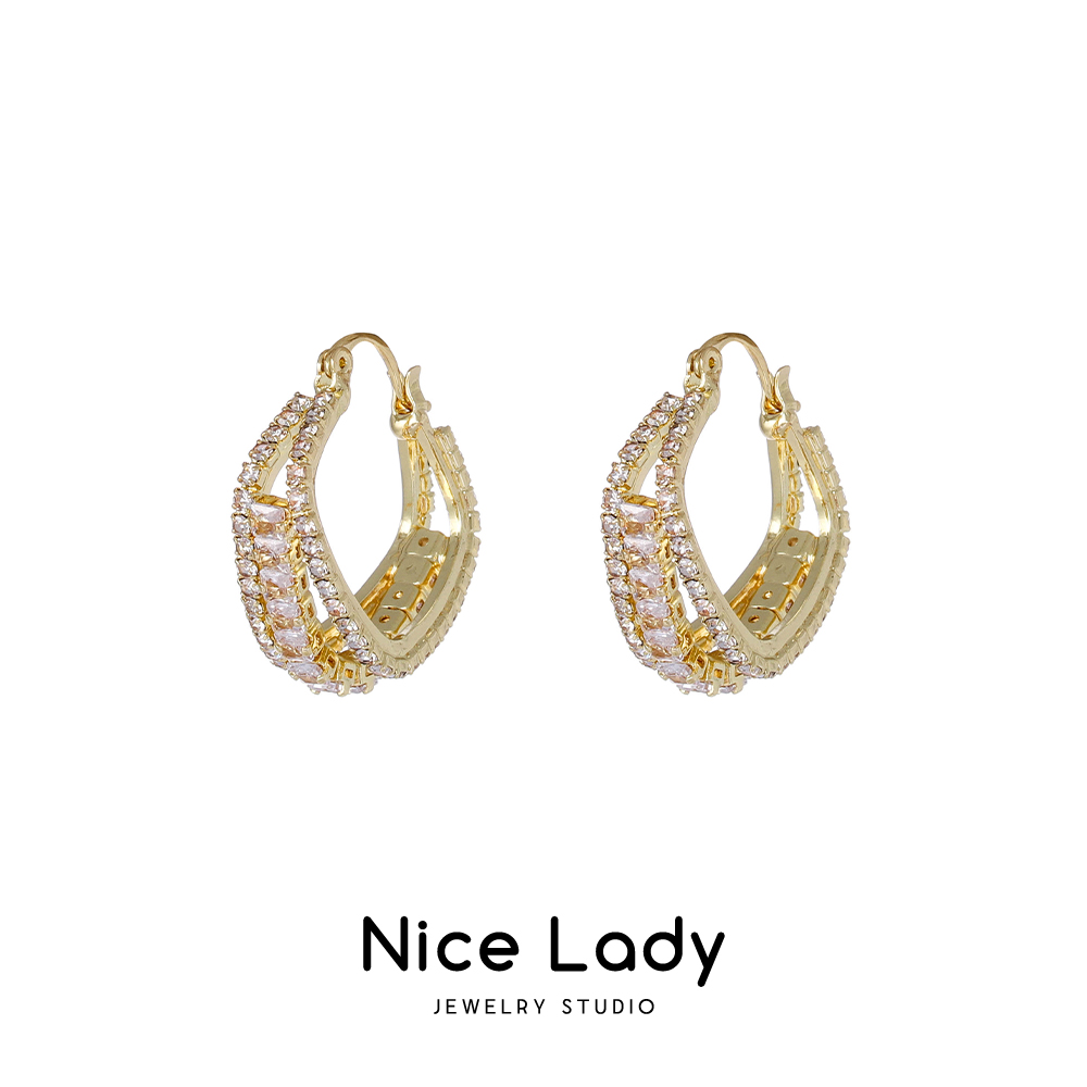 铜合金耳饰 几何方形耳坠耳扣个性冷淡风网红耳圈PT0057