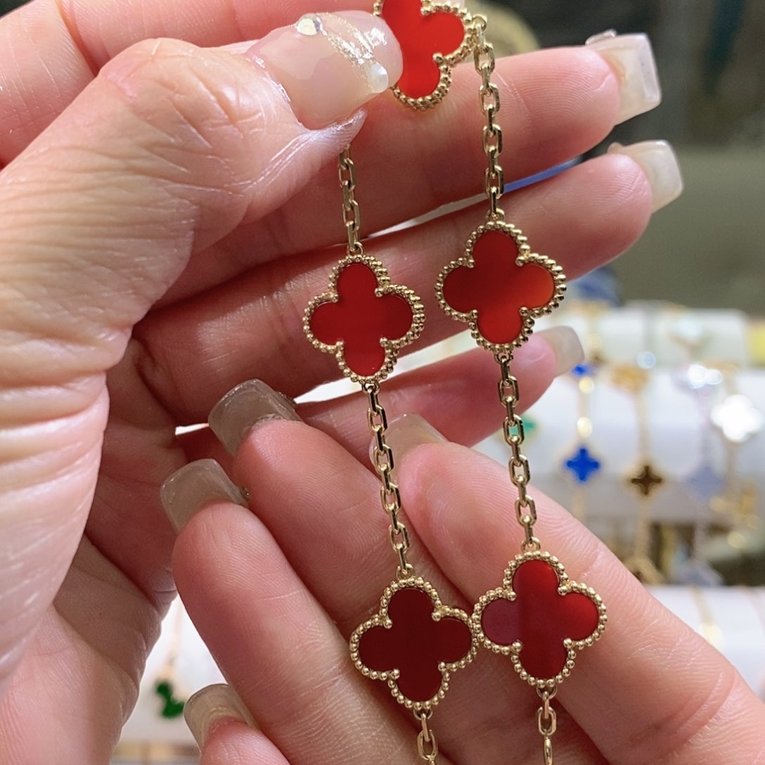 玛瑙/玉髓手链18K金镶嵌k黄