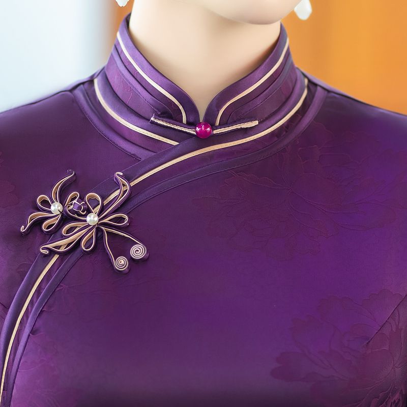 3125民国风优雅中长款复古夏季显瘦中式旗袍大码气质旗袍