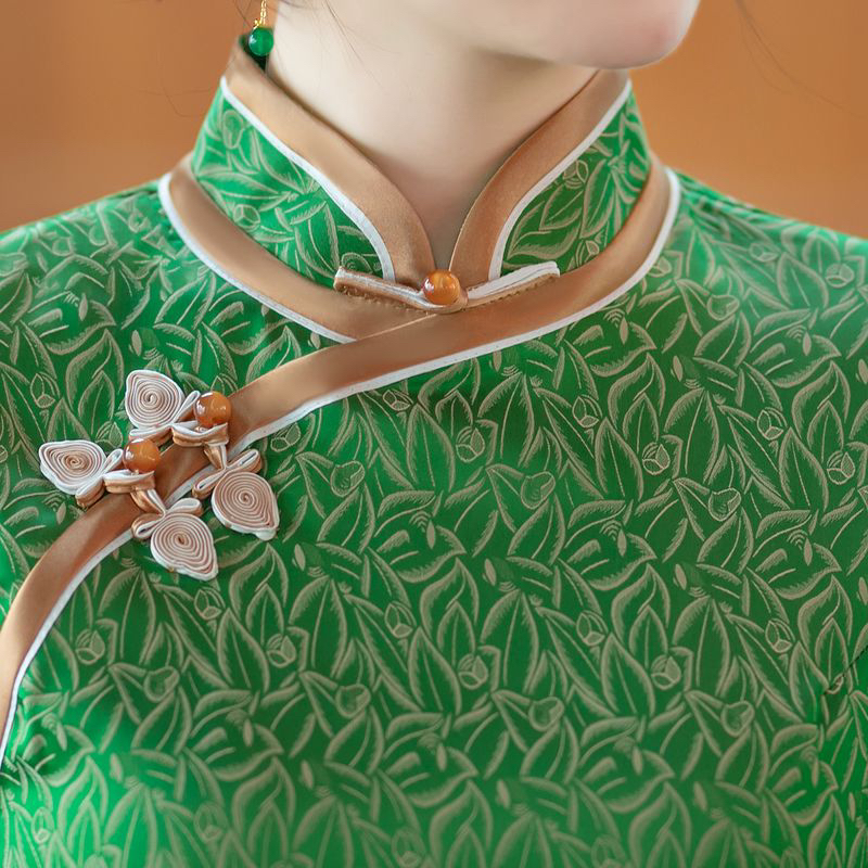 3097款民国风优雅中长款复古夏季显瘦中式旗袍大码气质旗袍