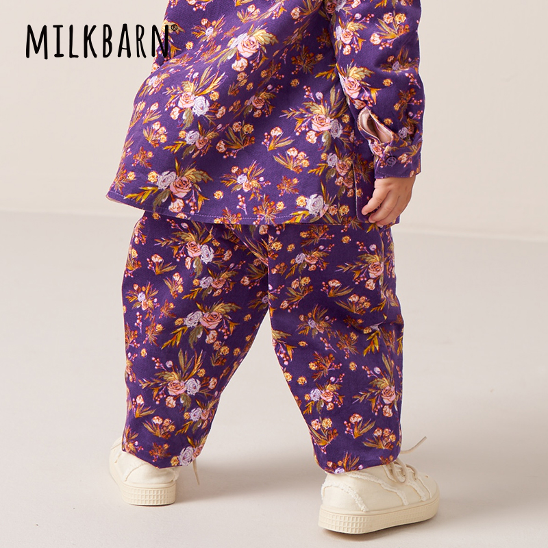 【工装印花长裤】milkbarn婴儿长裤儿童秋季男童宝宝女童裤子