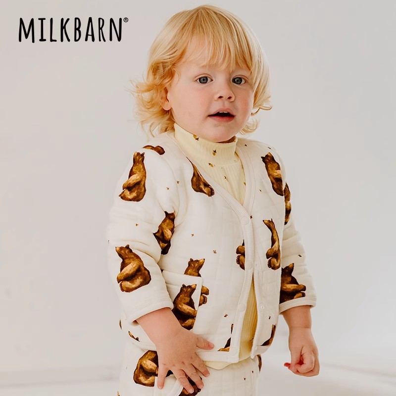 Milkbarn儿童外套宝宝秋季长袖上衣男女童外出百搭开衫