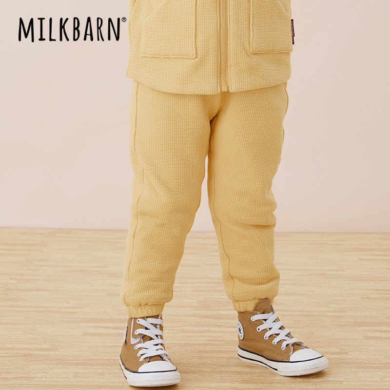 Milkbarn春秋冬儿童夹棉长裤男童居家保暖裤子女童秋冬季棉裤