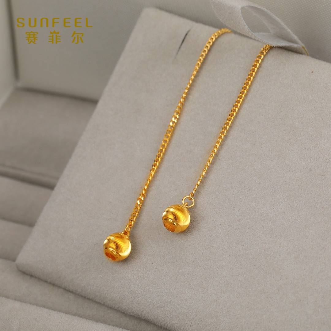 SUNFEEL/赛菲尔【四店】足金悦享系列猫眼珠耳线ESA00096/HR030077