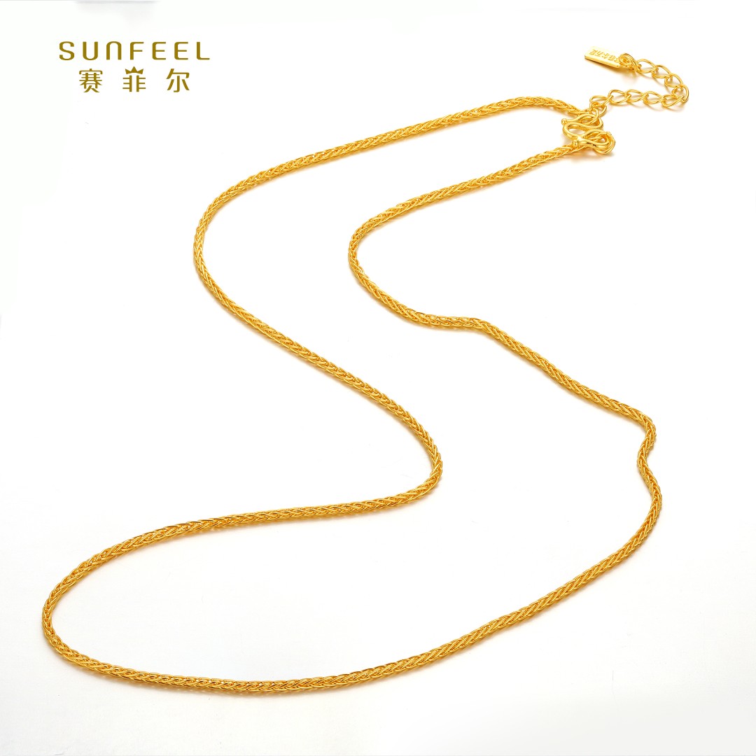 SUNFEEL/赛菲尔【一店】足金999.9黄金圆肖邦链HX050045