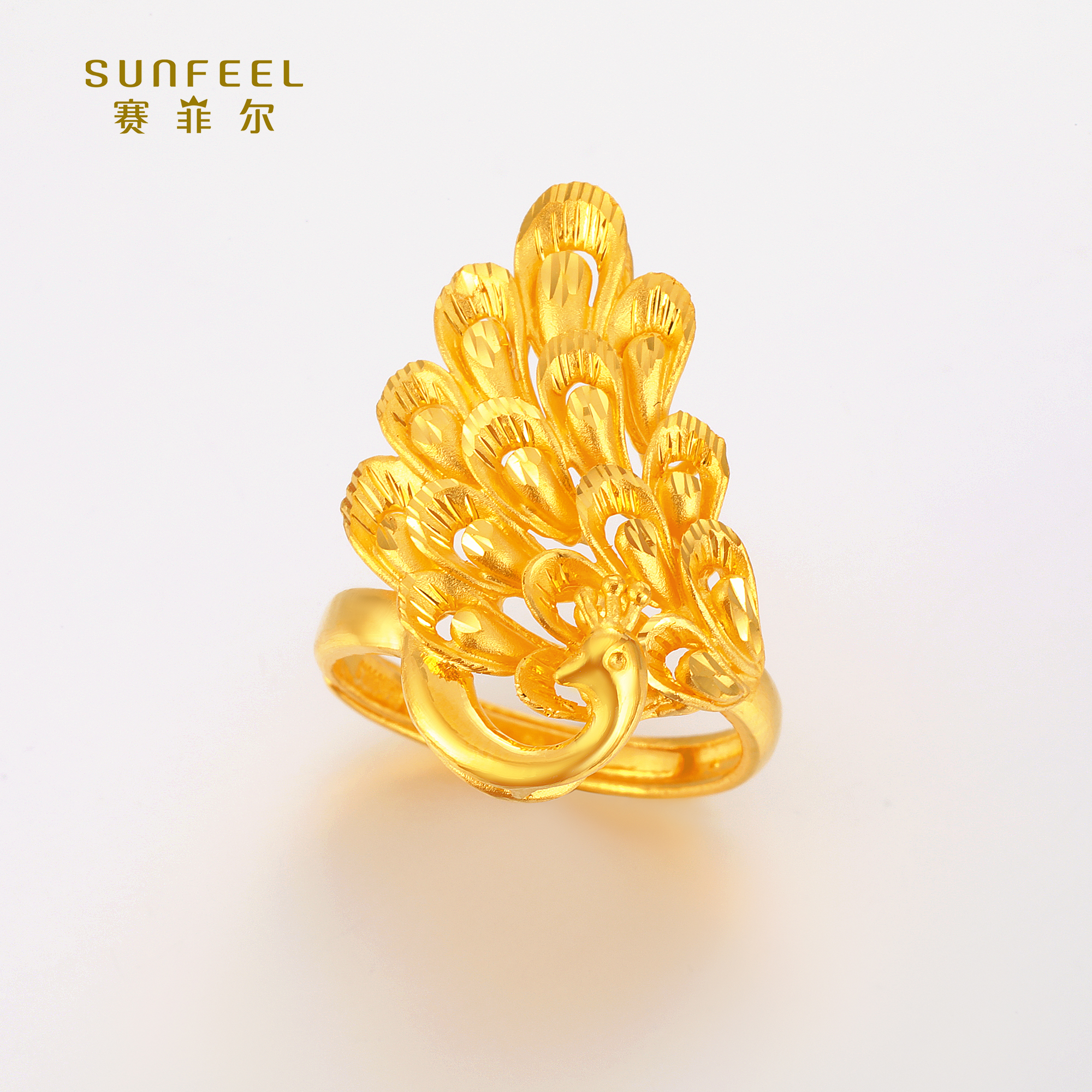 SUNFEEL/赛菲尔【授权店】足金雀之恋尊贵款戒指HJ050631