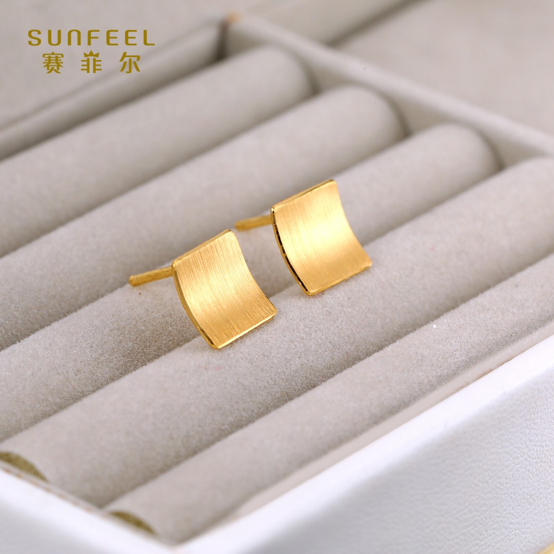 SUNFEEL/赛菲尔【一店】足金简约时尚耳钉RCA00163/HR010080-2