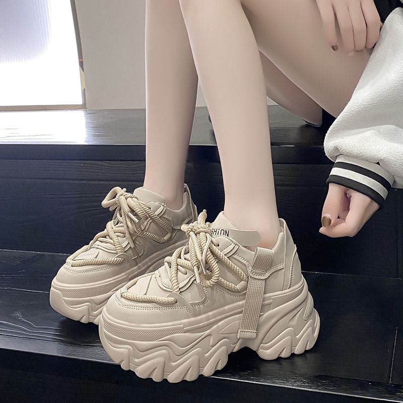 网红增高老爹鞋女2023秋季韩版新款厚底松糕女鞋百搭休闲运动鞋