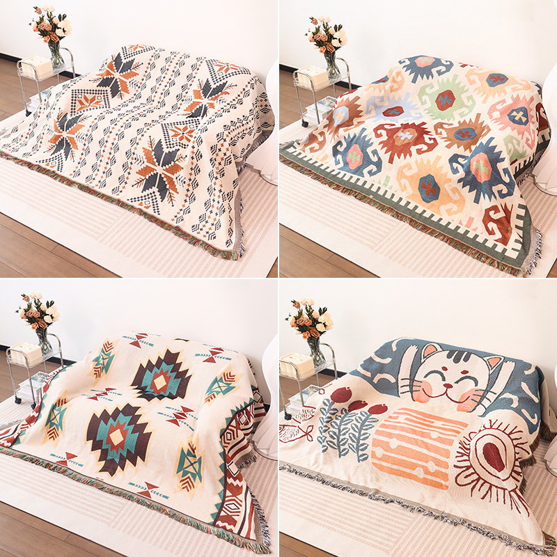 北欧ins单人懒人沙发套盖布一片式全盖双面可用盖巾多功能沙发毯