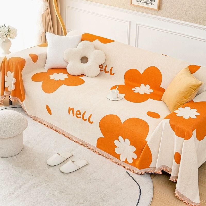 网红田园风直排沙发垫沙发套罩万能通用型新款四季通用一片沙发巾