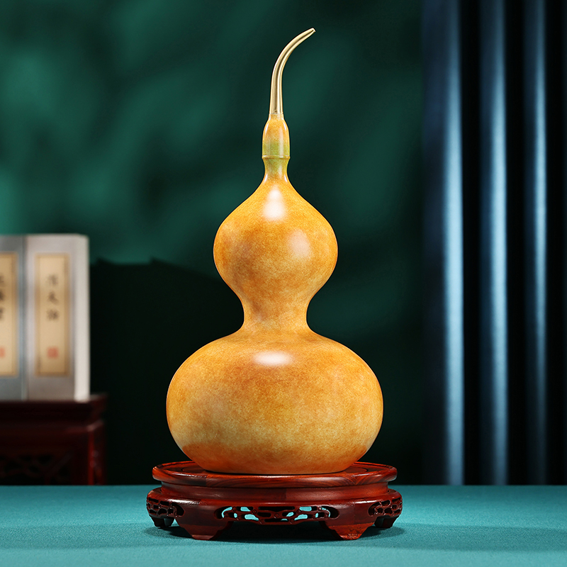 黄铜五福葫芦福禄摆件彩铜款/沙金款