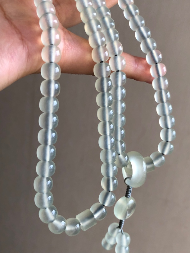 岫玉玻璃种卡8苹果圆108粒佛珠，毛衣链，手链多用款，高品质嘎嘎好